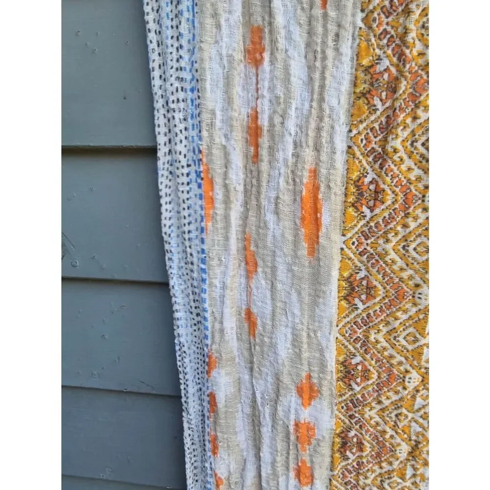 Gold White Boho Scarf